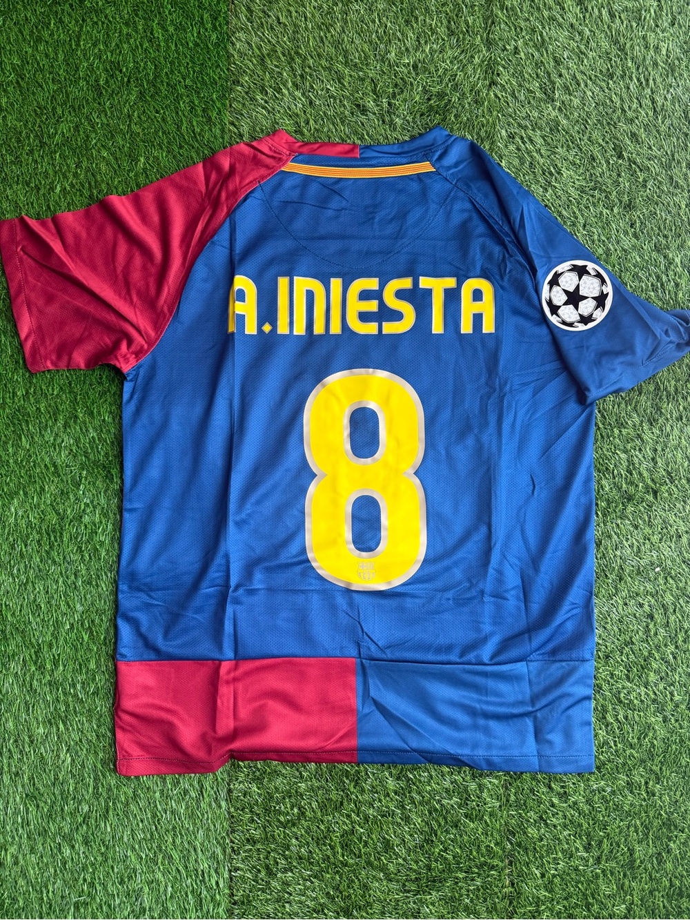 Iniesta Barcelona retro jersey